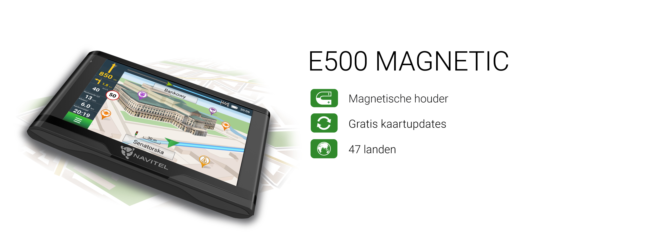 NAVITEL E500 MAGNETIC Persoonlijk navigatieapparaat