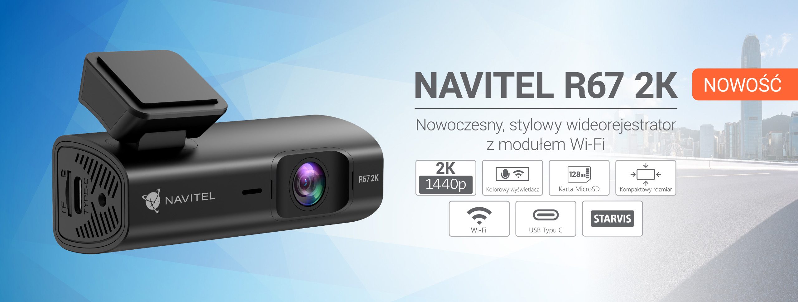 NAVITEL R67 2K to nowoczesna kompaktowa kamera samochodowa z Wi-Fi